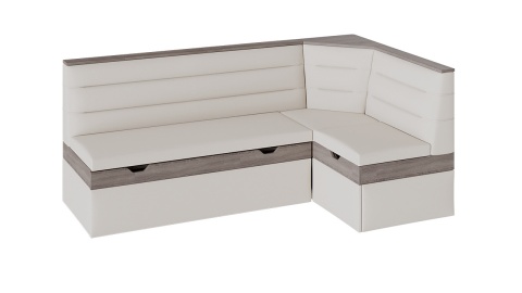 Скамья Угловая со Спальным Местом «Корса» (Дуб Сонома Трюфель/Кожзам Кремово-Бежевый)