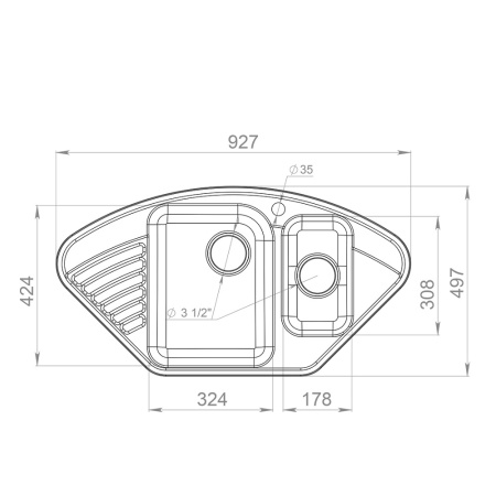 Мойка QUARZ 14, белый