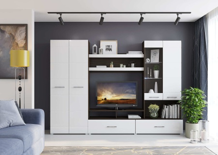 Гостиная Ницца-1 ( Ш-2800 мм x В-2000 мм x Г-466 мм)/Разные Цвета