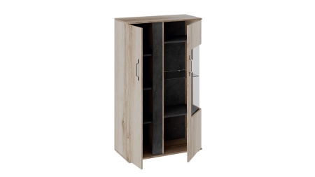 Шкаф Комбинированный с Двумя Дверьми «Брайтон» (Камень/Дуб Делано)/Ш-794 × В-1330 × Г-387 мм