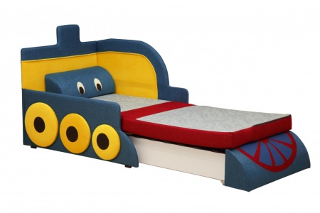 Диван-Тахта Мася-7 Паравозик Синий (Ш-1120 × В-890 × Г-900 мм)