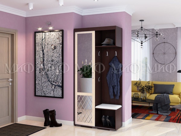 Прихожая Стейл-1 Венге/Белфорт Ш-1000 х В-2176 х Г-430 мм