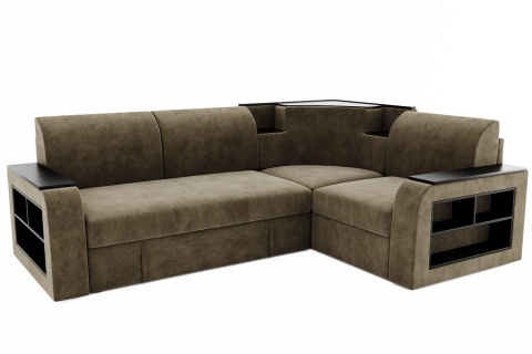 Диван Угловой Фаворит с ножками-кубышками/Ш-2460 х Г-1810 х В-880 мм/Спальное место Ш-1350 х Г-2000 мм